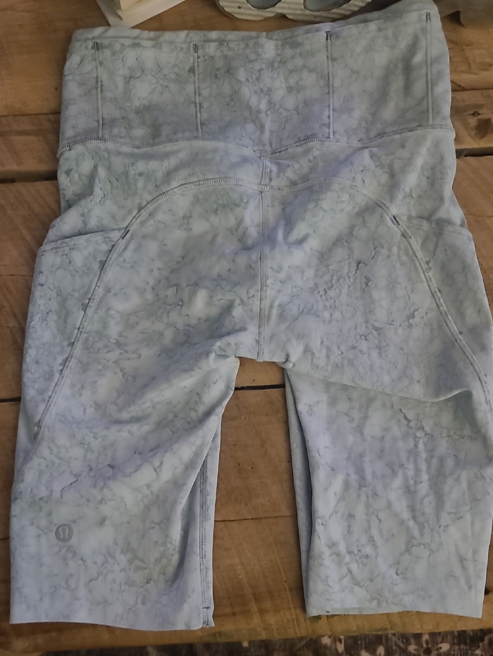 lululemon athletica Marble Print Gray Bike Shorts